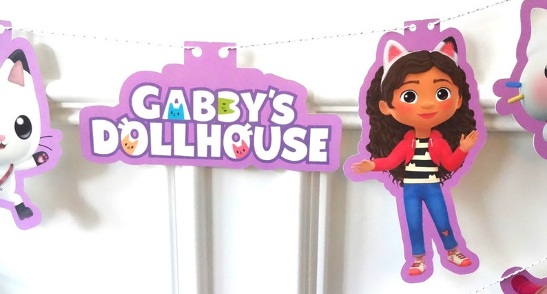 Gabby's Dollhouse Party Banner Birthday Heavy Cardstock Ready to Ship image 3