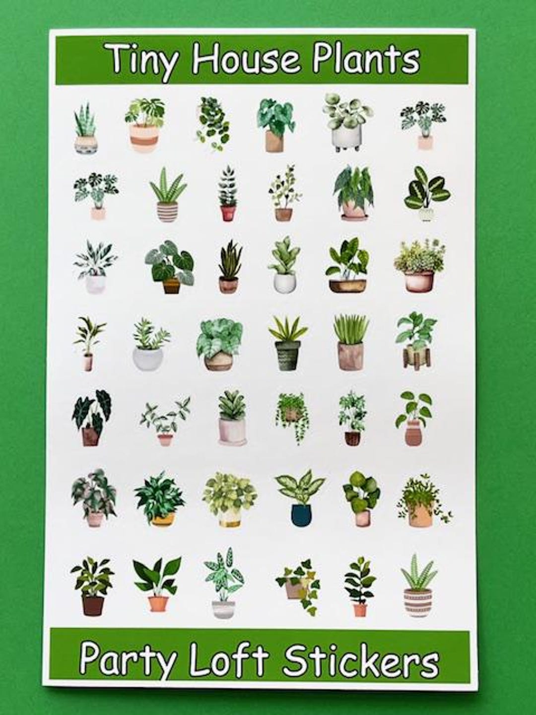 Tiny House Plant Sticker Sheet Glossy Vinyl 3.75"x5.75" Planner ...