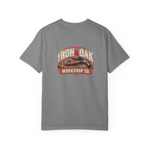 T-Shirt für Holzbearbeiter, Geschenk für Schreiner, Vintage-Werkstatt-Shirt, Hammer & Winkelmesser-T-Shirt