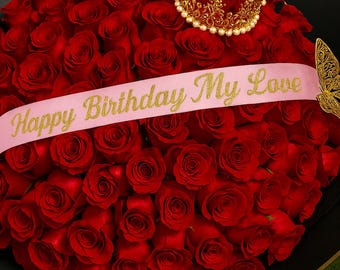 Cinta de raso personalizada, mensaje personalizado, cinta para arreglo floral
