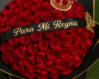 Cinta de raso personalizada, mensaje personalizado, cinta para arreglo floral