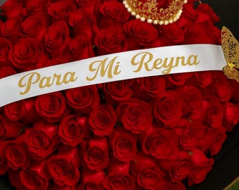 Cinta de raso personalizada, mensaje personalizado, cinta para arreglo floral