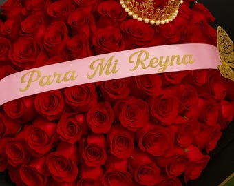 Cinta de raso personalizada, mensaje personalizado, cinta para arreglo floral