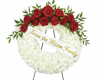 Cinta/banda funeraria personalizada: banda conmemorativa personalizada, homenaje de condolencia