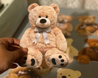 Realistische Teddybär-Ausschnitte | Bearly Wartezeiten Babyparty Mittelstücke | Teddy Bär Party Dekorationen | Cardstock Bär Tischdekoration (6er Set)