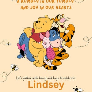 Winnie the Pooh Baby Shower Invitation | Editable Template | Classic Pooh Invite for Boy or Girl | Digital Download | Canva