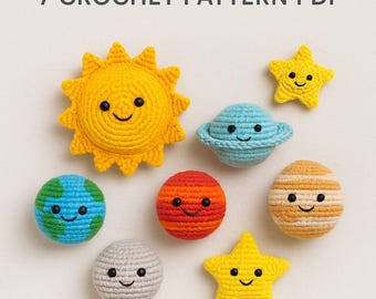 Amigurumi Solar System Set – 7 Celestial Crochet Plush PDF Pattern