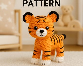 Amigurumi Cute Tiger Crochet Pattern PDF | Soft Plush Toy Tutorial | Digital Download