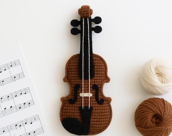Amigurumi Violin Crochet Pattern PDF | Advanced Step-by-Step Plush Musical Instrument Tutorial | Digital Download