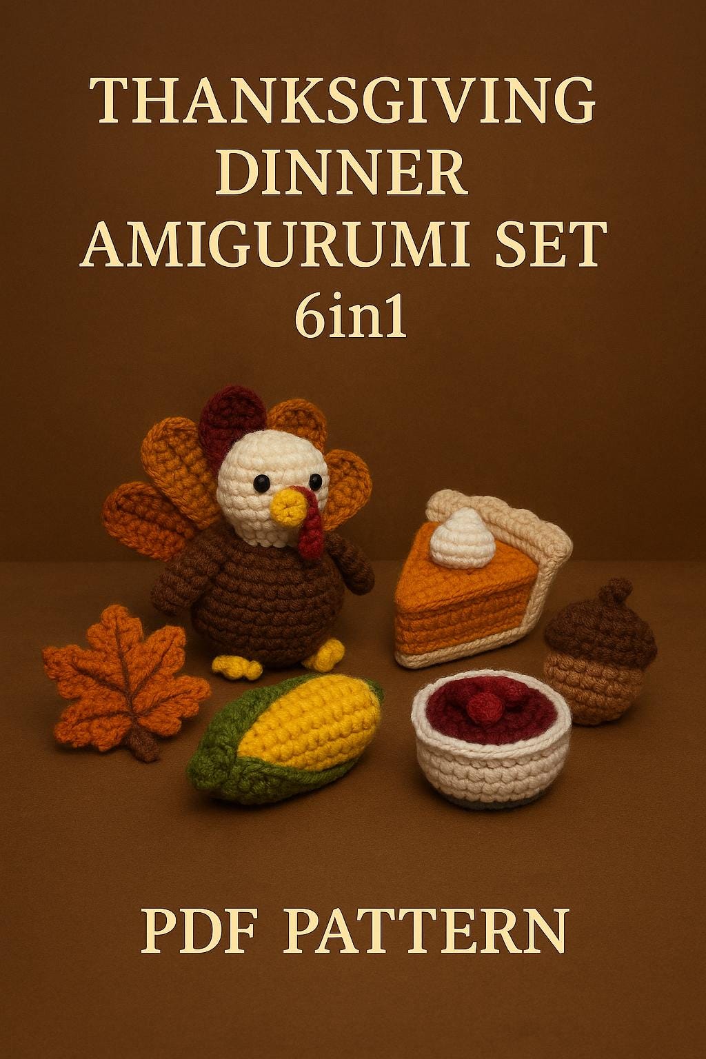 Thanksgiving Dinner Amigurumi Pattern Set