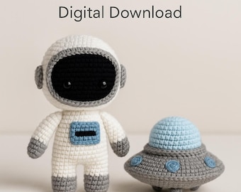 Amigurumi Astronaut & UFO Crochet Pattern PDF | Space Toy Tutorial | Digital Download