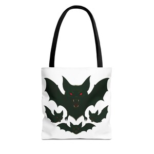 Spooky Bat Tote Bag - Halloween Accessory, Eco-Friendly Bag, Trick or Treat, Gothic Style, Gift for Bat Lovers