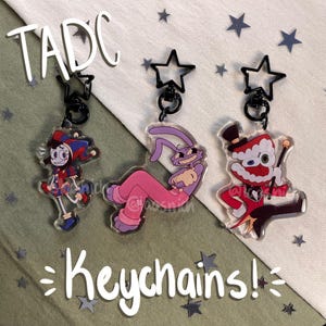 The Amazing Digital Circus inspired keychains! Jax, Pomni, Caine