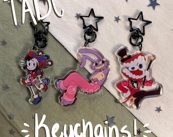 The Amazing Digital Circus inspired keychains! Jax, Pomni, Caine