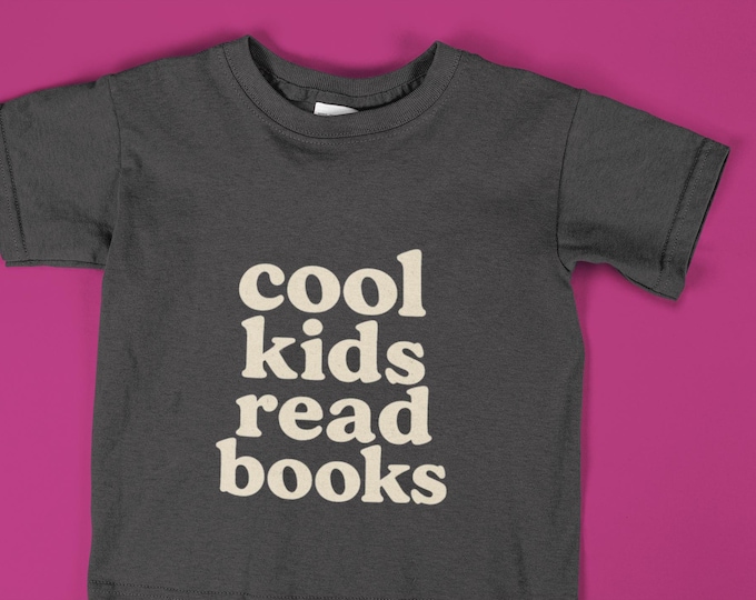 Featured listing image: Kids T Shirt - Cool Kids Read Books, Children's Tee