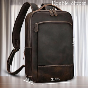 Handmade Leather Laptop Backpack: Men&#39;s/Women&#39;s Travel Office Bag