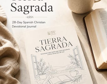 Sacred Land | 28 Day Spanish Christian Devotional Journal for Moms | Printable Prayer Journal PDF