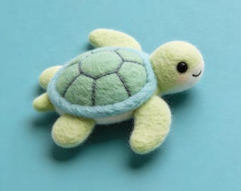 Handgefertigte Nadelfilz Schildkröte Filzwolle Krabbe Mini Schreibtisch Deko Muttertag Geschenk Filzkunst Skulptur Meerestier Figur