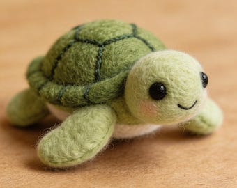 Handgefertigte Nadelfilz Schildkröte Filzwolle Krabbe Mini Schreibtisch Deko Muttertag Geschenk Filzkunst Skulptur Meerestier Figur