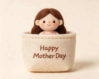 Handgefertigte Nadelfilz Mama Figur individuelles Wollfilz Mama Porträt Schreibtisch Regal Deko Geschenk für Mama Filzkunst Ornament