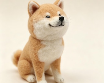 Handgefertigte Nadelfilz Corgi Figur Wollfilz Corgi Puppe Pudel Deko Filz Shiba Schreibtischdeko Akita Skulptur Geschenk für Hundeliebhaber