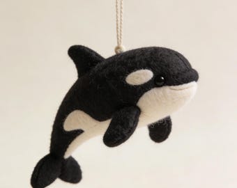 Handgefertigter Nadelfilz Orca Wal Schmuck Filz Delfin Deko Hängender Filz Hai Dekoration Jubiläumsgeschenk Neugeborenes Andenken