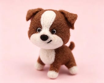 Handgefertigte Nadelfilz Border Collie Figur Wollfilz Rottweiler Welpe Skulptur Schreibtisch Deko Erntedank Geschenk Personalisiertes