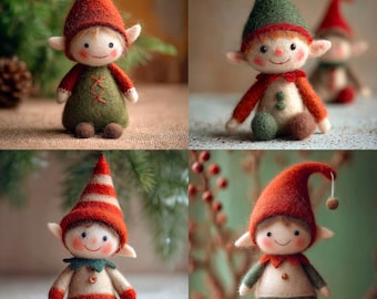 Christmas Elf Handmade Felt Doll, Christmas Tree Ornament, Autumn Home Decor Car Hanging Decor Charm Artwork Felt Art Christmas-Themed Gift