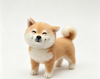 Handgefertigte Nadelfilz Corgi Figur Wollfilz Corgi Puppe Pudel Deko Filz Shiba Schreibtischdeko Akita Skulptur Geschenk für Hundeliebhaber