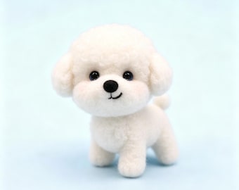 Handgefertigte Nadelfilz Welpenfigur Wollfilz Hundeskulptur Kinderzimmerdeko Baby Shower Geschenk Filz Bichon Frise Andenken Dalmatiner