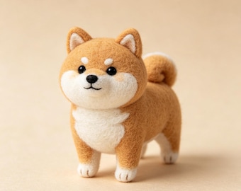 Handgefertigte Filz Corgi Figur Hunde Regal Deko Geburtstagsgeschenk Filz Corgi für Hundeliebhaber Handgemachte Nadelfilz Shiba Inu