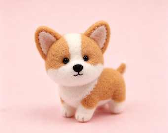 Handgefertigte Filz Corgi Figur Hunde Regal Deko Geburtstagsgeschenk Filz Corgi für Hundeliebhaber Handgemachte Nadelfilz Shiba Inu
