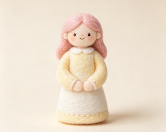 Handgefertigte Nadelfilz Mama Figur individuelles Wollfilz Mama Porträt Schreibtisch Regal Deko Geschenk für Mama Filzkunst Ornament