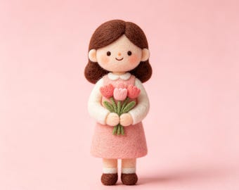 Handgefertigte Nadelfilz Mama Figur individuelles Wollfilz Mama Porträt Schreibtisch Regal Deko Geschenk für Mama Filzkunst Ornament