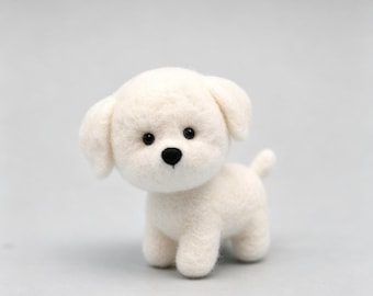 Handgefertigte Nadelfilz Welpenfigur Wollfilz Hundeskulptur Kinderzimmerdeko Baby Shower Geschenk Filz Bichon Frise Andenken Dalmatiner