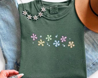 Sponge Flowers Shirt, Comfort Colors Funny Cartoon Tee, Vintage 90s Nostalgia Gift