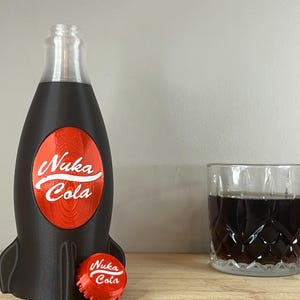 Fallout Nuka Cola Bottle 3D Printed,  Nuka-Cola Bottle - Fallout Fan Art Decor, Fallout Game Cola Bottle