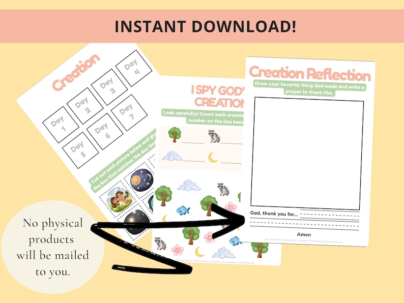 Creation Bible Activity Pack | Days of Creation Printable | Christian ...