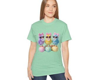 Pastel Coquette Chicks Bubblegum Tee | Easter Chick Design