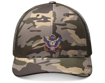 250 Jahre USA Patriotic Eagle Camo Gestickter Trucker-Hut 1776-2026