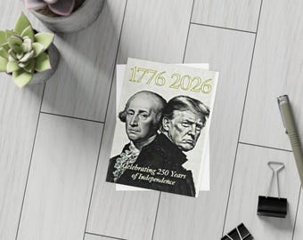 Postkarten 1776-2026 US-Präsidenten Damals und Heute, Postkartenpakete (Umschläge enthalten) 3,5 "x 4,9" (vertikal)