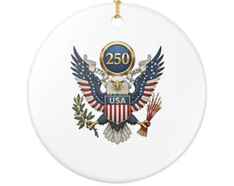 250 Jahre Jubiläum USA Keramik Ornament | Vaterländischer Adler Dekor