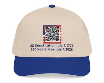 US Verfassung QR Code Baseballkappe | Vaterländischer Geschichtskonversations-Starter | 1776-2026