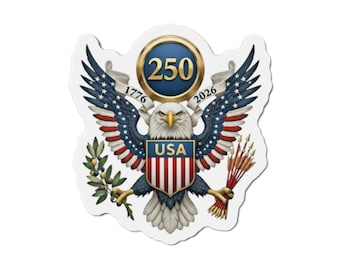 250th Jubiläum Adler Schild gestanzter Magnet | Zweihundertjähriges Emblem der USA