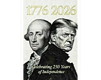 USA Semiquincentennial Washington and Trump 1776-2026 Vinyl Aufkleber