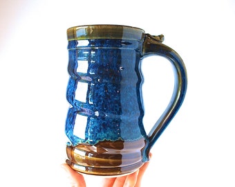 Handmade Beer Stein, READY TO SHIP, Tankard, 18 oz, Handmade Wheel-Thrown Pottery Stein