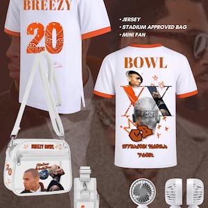 Breezy Bowl XX 2025 Chris Brown Custom Breezy Bowl Jersey Set Tshirt