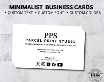 Minimalist Business Cards Personalized Branding Cards Small Business Office Supplies | Parcel & Print Studio