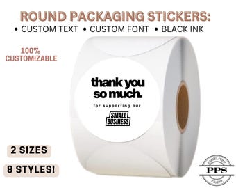 Stickers professionnels ronds de remerciement personnalisés, étiquettes d'emballage, autocollants pour petites entreprises, autocollants professionnels | Colis et studio d'impression