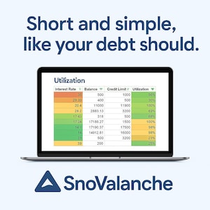 Simplest Way to Increase Your Credit Score & Pay Off Debt | SnoValanche™ Spreadsheet | Credit Card Tracker | Instant Download